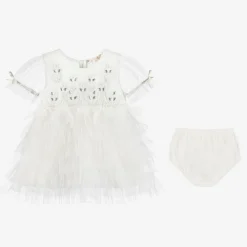 Tutu du Monde Dresses*Baby Girls Ivory Tulle & Beads Dress