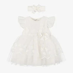 Beau KiD Dresses*Baby Girls Ivory Tulle Dress Set