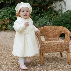 Emile et Rose Coats & Jackets*Baby Girls Ivory Velour Coat & Hat Set