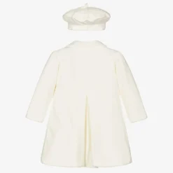 Emile et Rose Coats & Jackets*Baby Girls Ivory Velour Coat & Hat Set
