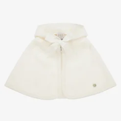 Paz Rodríguez Coats & Jackets*Baby Girls Ivory Wool Knit Cape