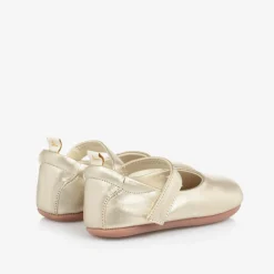 Tip Toey Joey First Walkers|First Walkers*Baby Girls Metallic Gold Leather Shoes