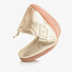 Tip Toey Joey First Walkers|First Walkers*Baby Girls Metallic Gold Leather Shoes