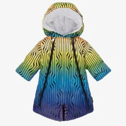 Pilguni Snowwear*Baby Girls Multicoloured Stripe 2-in-1 Snowsuit