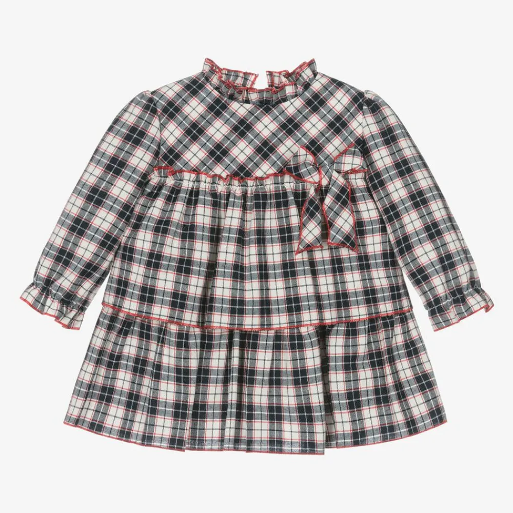 Miranda Dresses*Baby Girls Navy Blue Check Dress