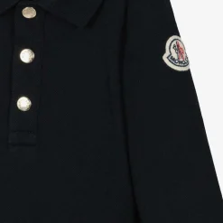 Moncler Enfant Dresses*Baby Girls Navy Blue Cotton Piqué Dress