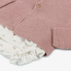 Paloma de la O Dresses*Baby Girls Pink & Ivory Bird Print Cotton Dress Set