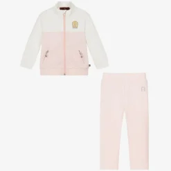 AIGNER Tracksuits*Baby Girls Pink & Ivory Cotton Tracksuit