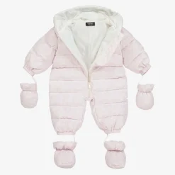Versace Snowwear*Baby Girls Pink Barocco Down Snowsuit