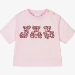 Burberry Tops|Tops*Baby Girls Pink Bear T-Shirt