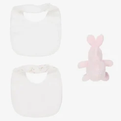 Emile et Rose Gifts*Baby Girls Pink Bibs & Bunny Gift Set