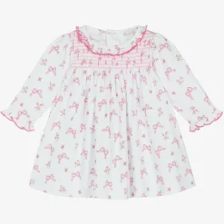 Kissy Kissy Dresses*Baby Girls Pink Blooming Bows Pima Cotton Dress