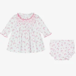 Kissy Kissy Dresses*Baby Girls Pink Blooming Bows Pima Cotton Dress
