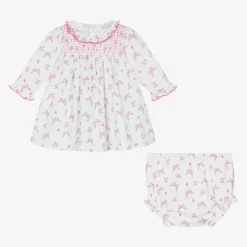 Kissy Kissy Dresses*Baby Girls Pink Blooming Bows Pima Cotton Dress