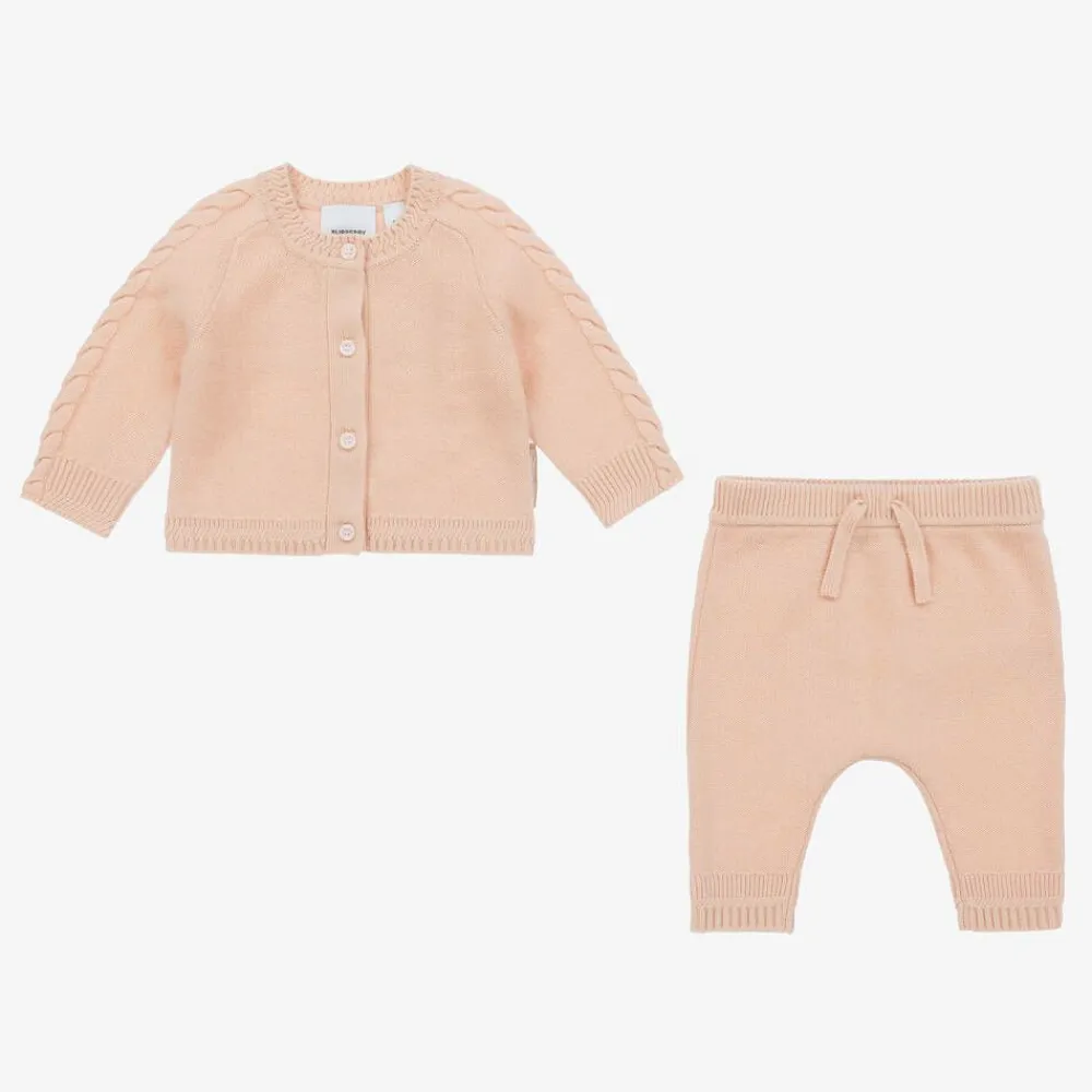 Burberry Gifts*Baby Girls Pink Cashmere Trouser Set