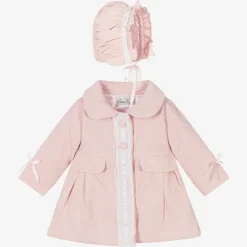 Beau KiD Coats & Jackets*Baby Girls Pink Coat & Bonnet Set