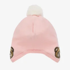Moschino Baby Hats|Hats*Baby Girls Pink Cotton & Wool Knit Hat