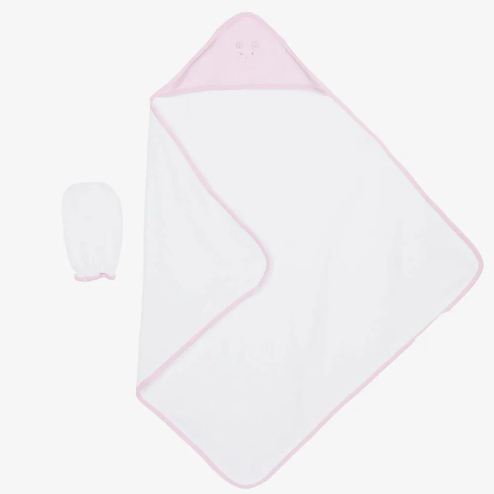 Kissy Kissy Gifts|Towels & Robes*Baby Girls Pink Cotton Beary Best Friends Towel Set