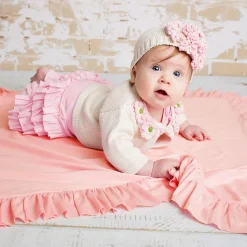 Lemon Loves Layette Blankets & Shawls*Baby Girls Pink Cotton Blanket (90cm) RoseShadow