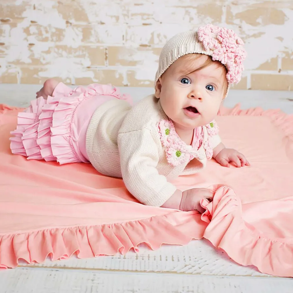 Lemon Loves Layette Blankets & Shawls*Baby Girls Pink Cotton Blanket (90cm) RoseShadow