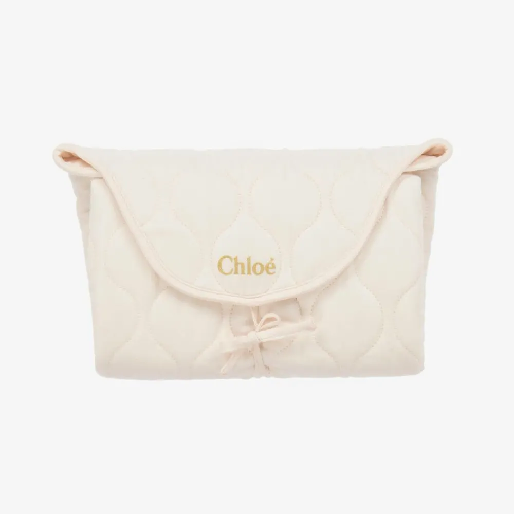 Chloé Nursery Accessories*Baby Girls Pink Cotton Changing Mat Gift Set
