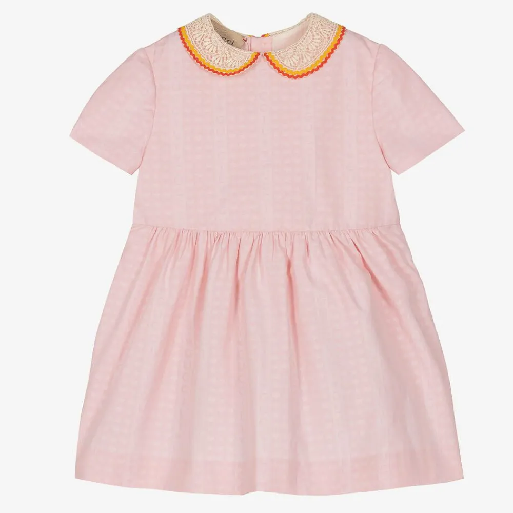 Gucci Dresses*Baby Girls Pink Cotton Dress