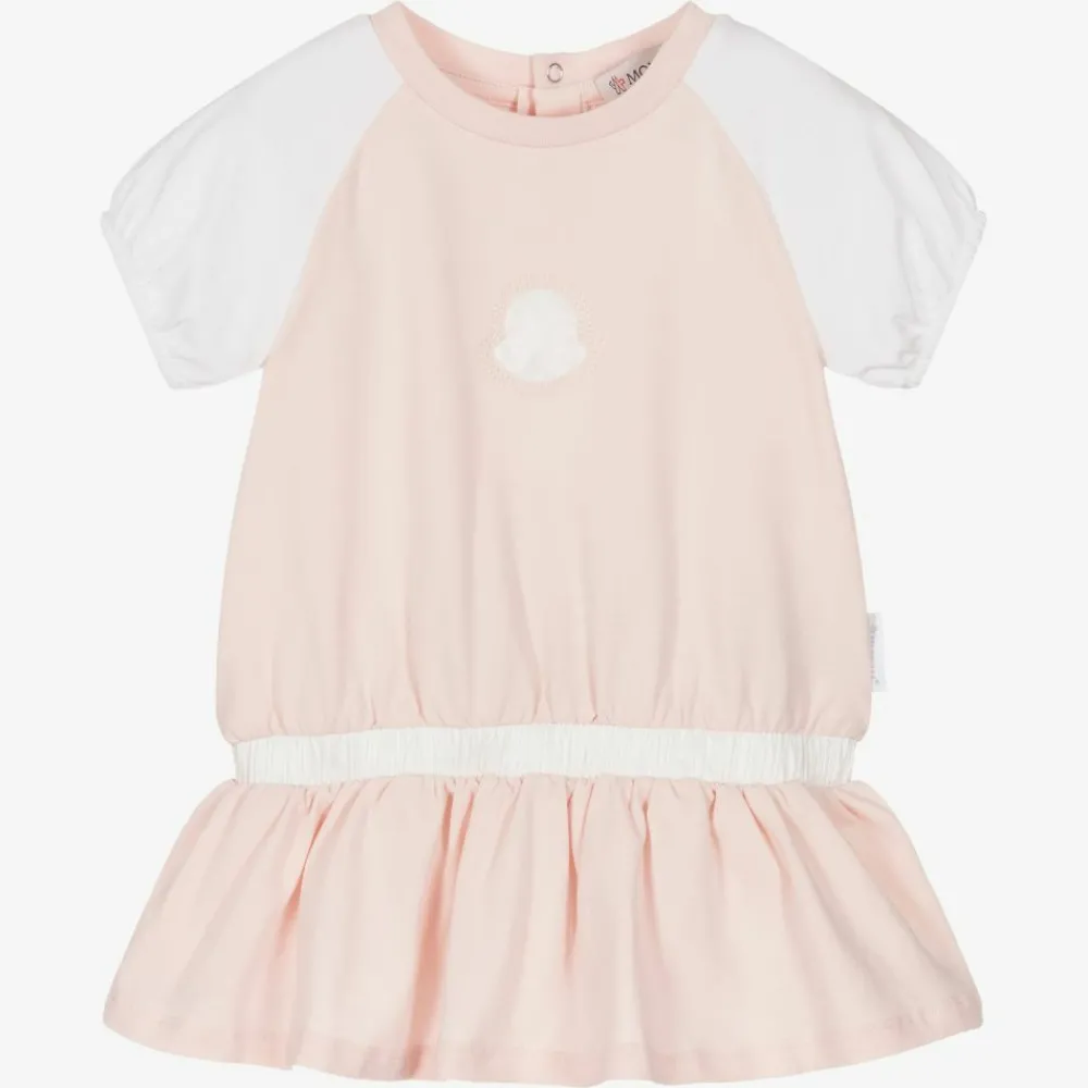 Moncler Enfant Dresses*Baby Girls Pink Cotton Dress