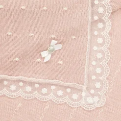 Paz Rodríguez Gifts*Baby Girls Pink Cotton Knit Shawl (106cm)