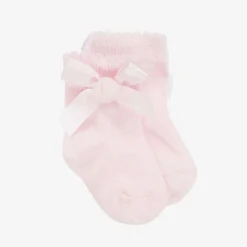 A Dee Socks*Baby Girls Pink Cotton Knit Socks