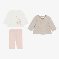 Mayoral Newborn Outfit Sets|Outfit Sets*Baby Girls Pink Cotton Leggings Set