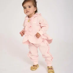 Angels Face Tracksuits|Tracksuits*Baby Girls Cotton Ruffle Tracksuit Pink