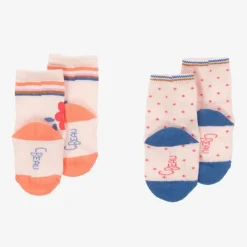 Carrément Beau Gifts|Socks*Baby Girls Pink Cotton Socks (2 Pack)