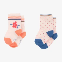 Carrément Beau Gifts|Socks*Baby Girls Pink Cotton Socks (2 Pack)