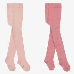 Petit Bateau Tights|Tights*Baby Girls Pink Cotton Tights (2 Pack)