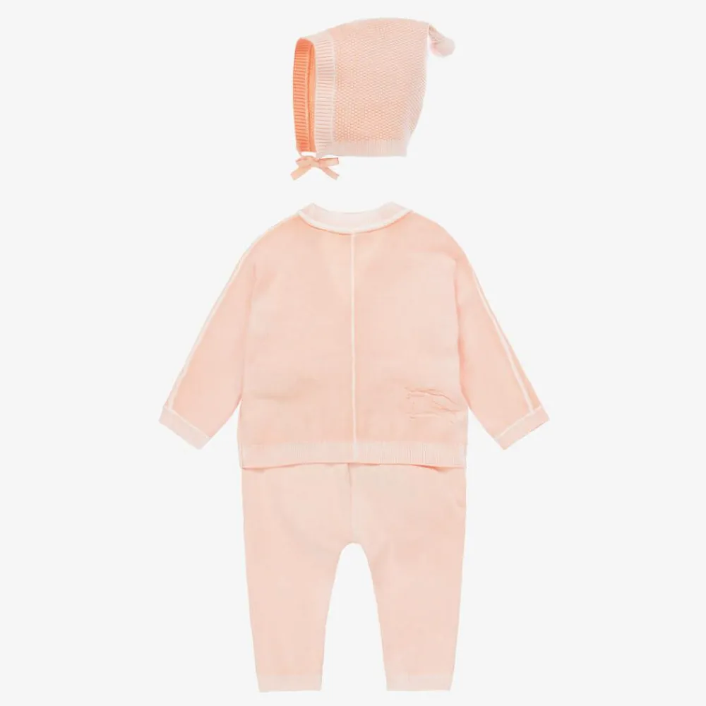 Burberry Gifts*Baby Girls Pink Cotton Trouser Set