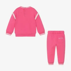 Guess Tracksuits|Tracksuits*Baby Girls Pink Cotton Triangle Tracksuit