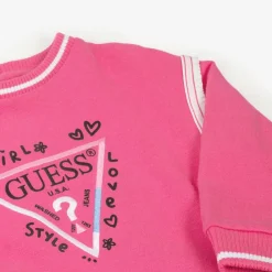 Guess Tracksuits|Tracksuits*Baby Girls Pink Cotton Triangle Tracksuit
