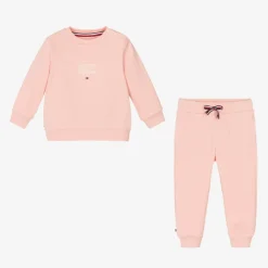 Tommy Hilfiger Tracksuits|Tracksuits*Baby Girls Pink Cotton Tracksuit