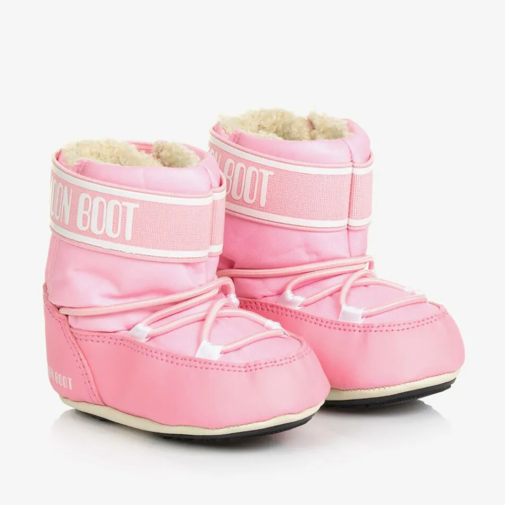 Moon Boot Snow Boots|Snow Boots*Baby Girls Pink Crib Nylon Snow Boots