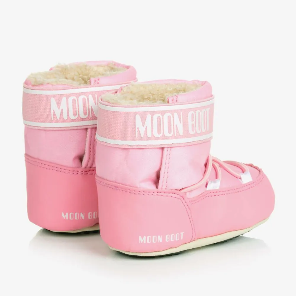 Moon Boot Snow Boots|Snow Boots*Baby Girls Pink Crib Nylon Snow Boots