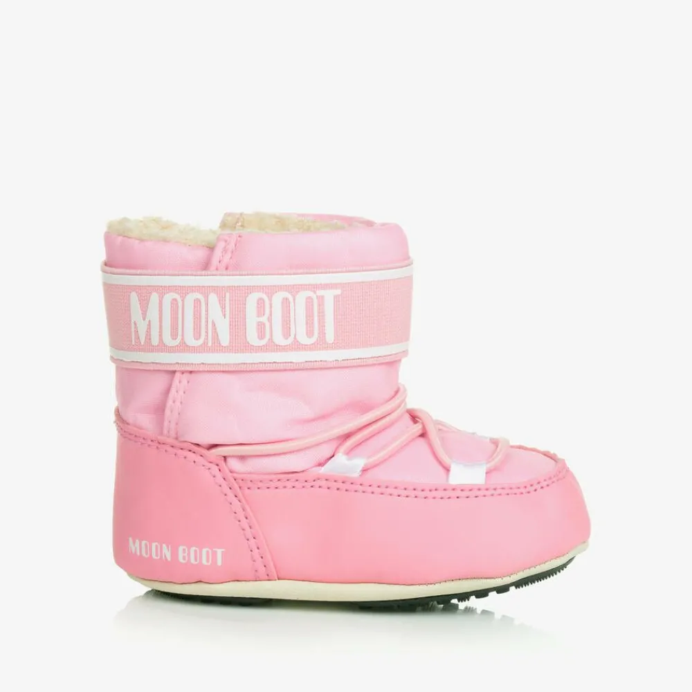 Moon Boot Snow Boots|Snow Boots*Baby Girls Pink Crib Nylon Snow Boots