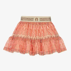 AIGNER Skirts*Baby Girls Pink Crochet Lace Skirt