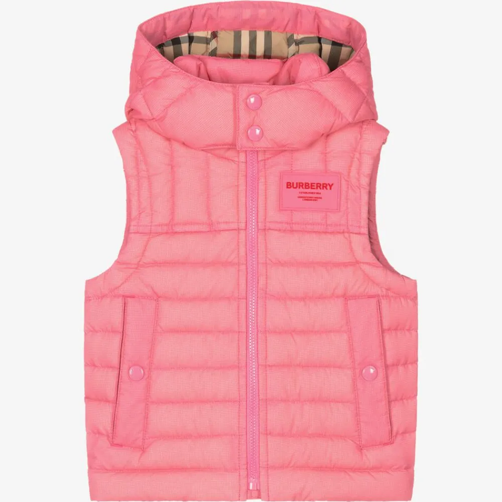 Burberry Coats & Jackets*Baby Girls Pink Down Gilet