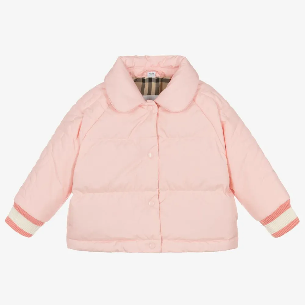 Burberry Coats & Jackets*Baby Girls Pink Down Padded Puffer Jacket