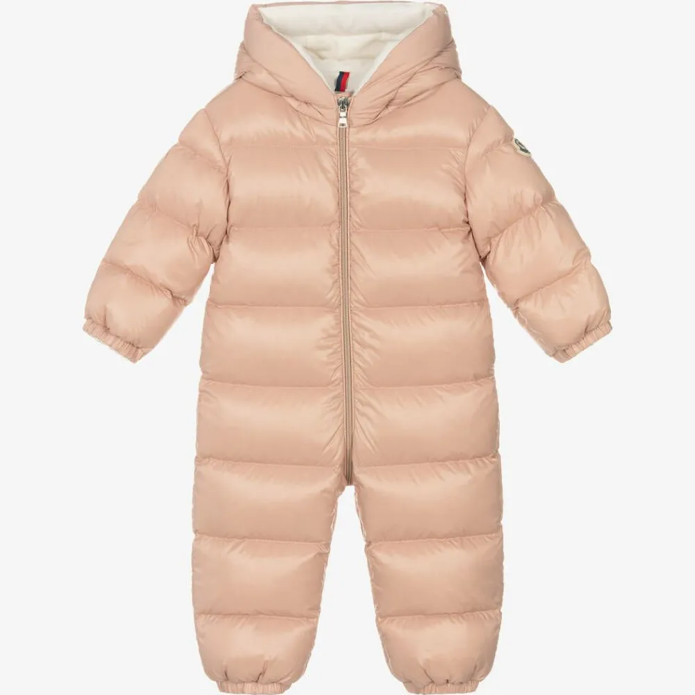 Moncler Enfant Snowwear|Snowwear*Baby Girls Pink Down Salongo Snowsuit