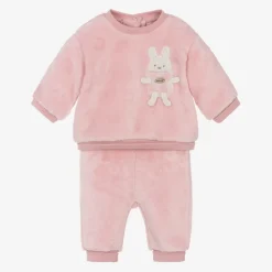 Mayoral Newborn Tracksuits*Baby Girls Pink Faux Fur Bunny Tracksuit