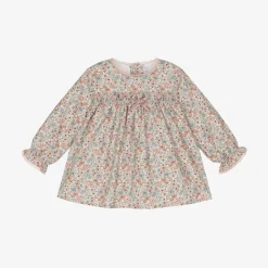 Paloma de la O Dresses*Baby Girls Pink Floral Cotton Dress