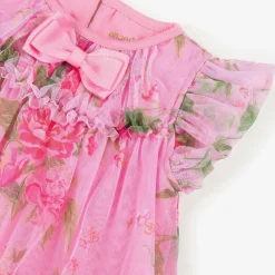 Angels Face Dresses*Baby Girls Pink Floral Tulle Dress Begonia