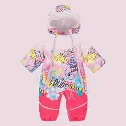 Pilguni Snowwear*Baby Girls Pink Graffiti Print 2-in-1 Snowsuit