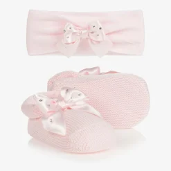 Story Loris Hair Accessories|Hair Accessories*Baby Girls Pink Headband & Booties Gift Set
